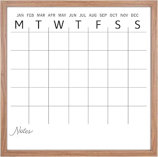 MCS Dry Erase Calander Walnut Framed Monthly Calendar, 24x24, Events & More