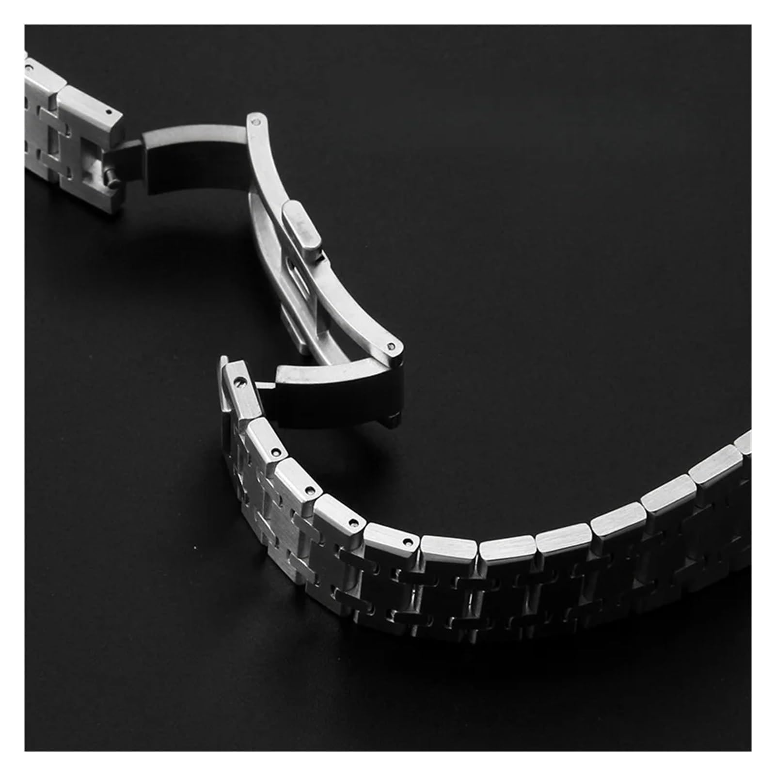 Genérico Correa de reloj de acero inoxidable de 26 mm compatible con AP 15400 15500 Correa de reloj Audemars Piguet Royal Oak Pulsera for hombre Accesorios
