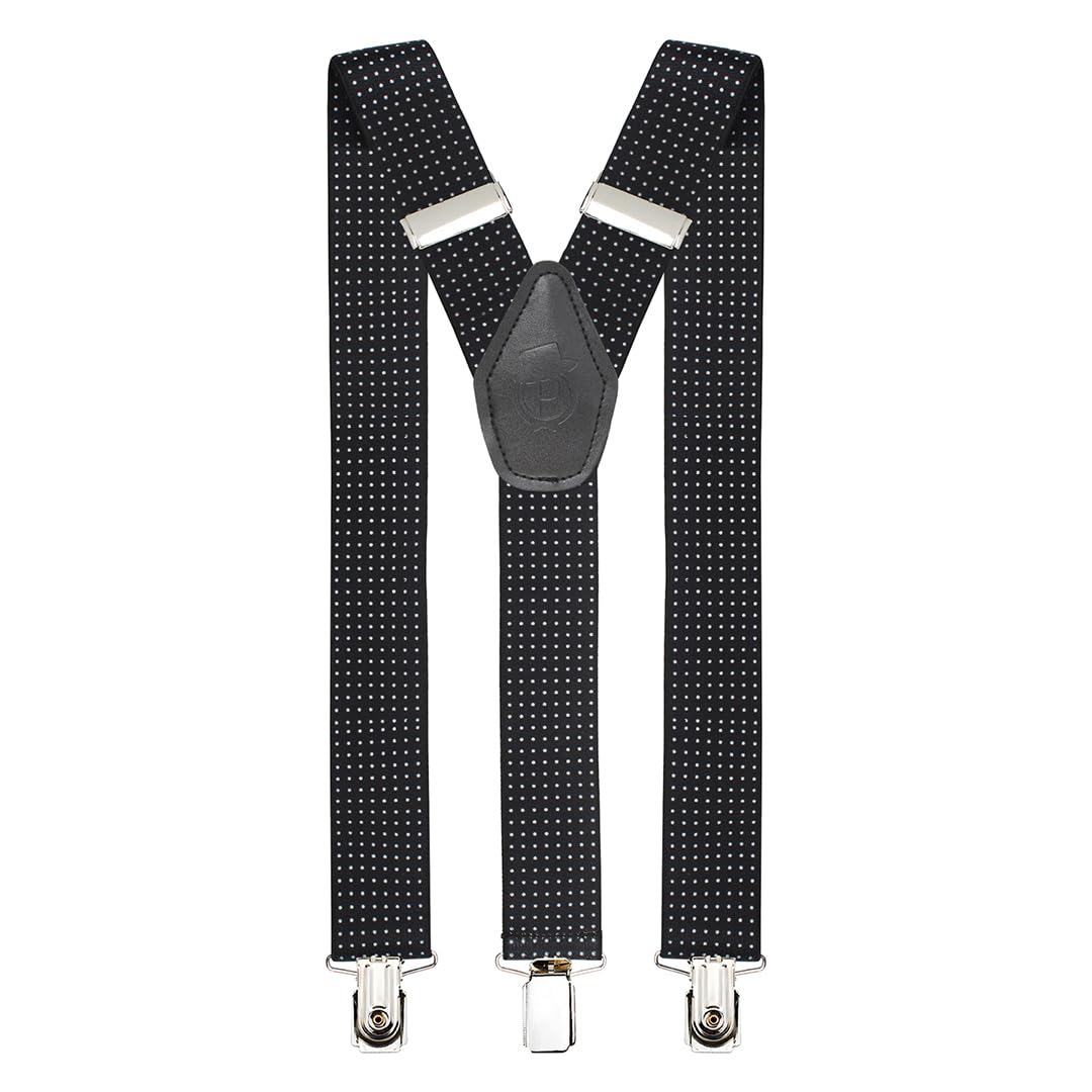 Polka Dots 3.5cm Strap Width Elastic Suspenders for Men