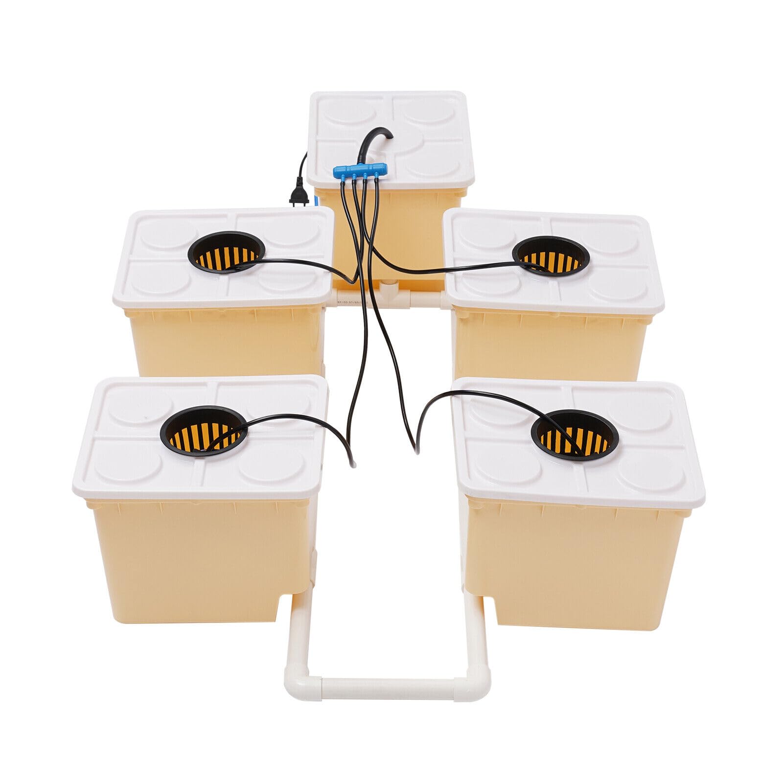 de Cultivo hidropónico de 11 L, Materiales PP y, Kit de Cultivo hidropónico para jardín Interior, Kit de Cultivo hidropónico con 5 Cubos, Bomba de Agua
