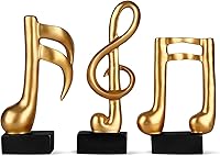 Blltzzz 3PCS Handmade Gold Music Note Sculptures - Modern Table Centerpiece for Piano, Bookshelf, Music Room Decor