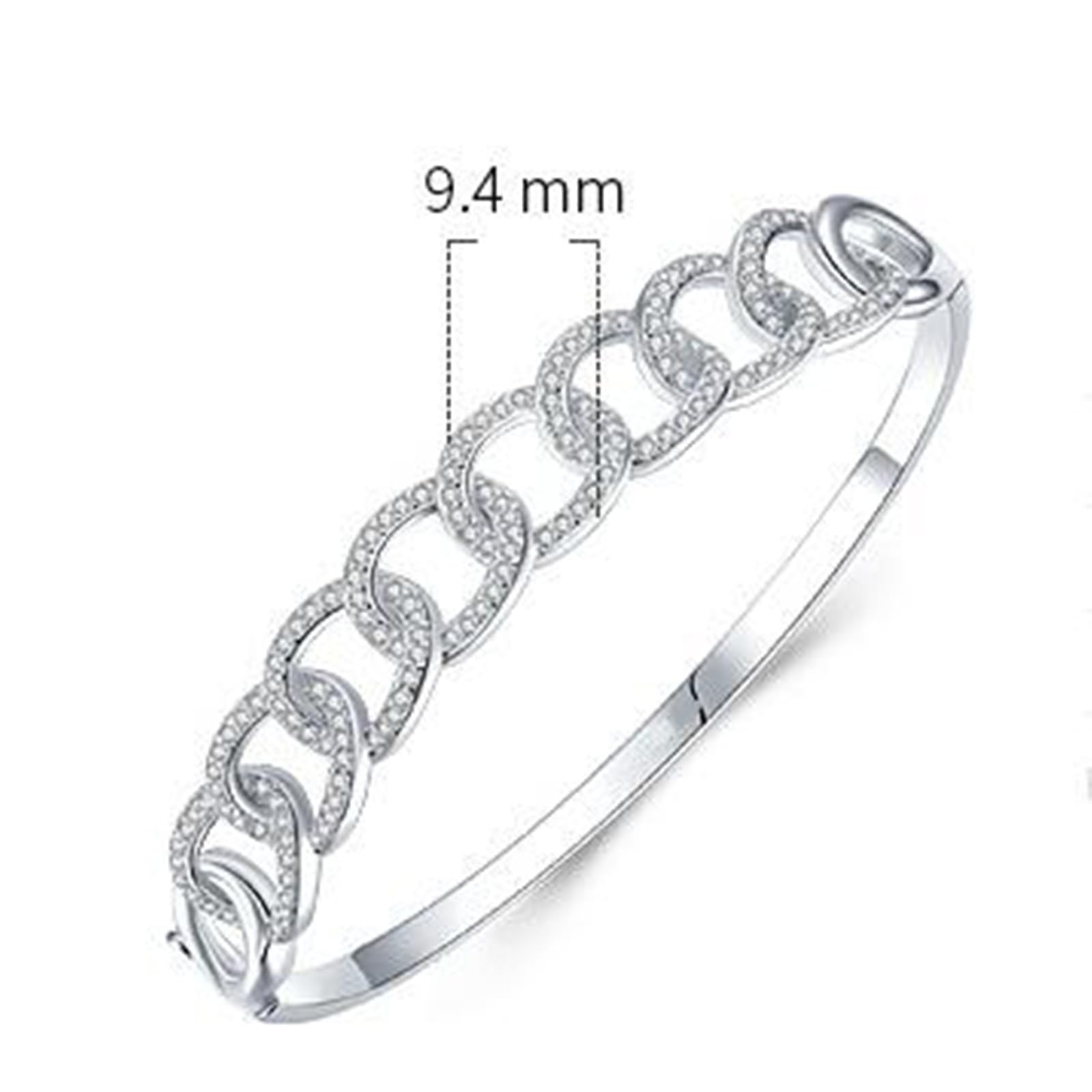 Pulsera de corazón para mujer, pulsera de cadena de moissanita para amistad,