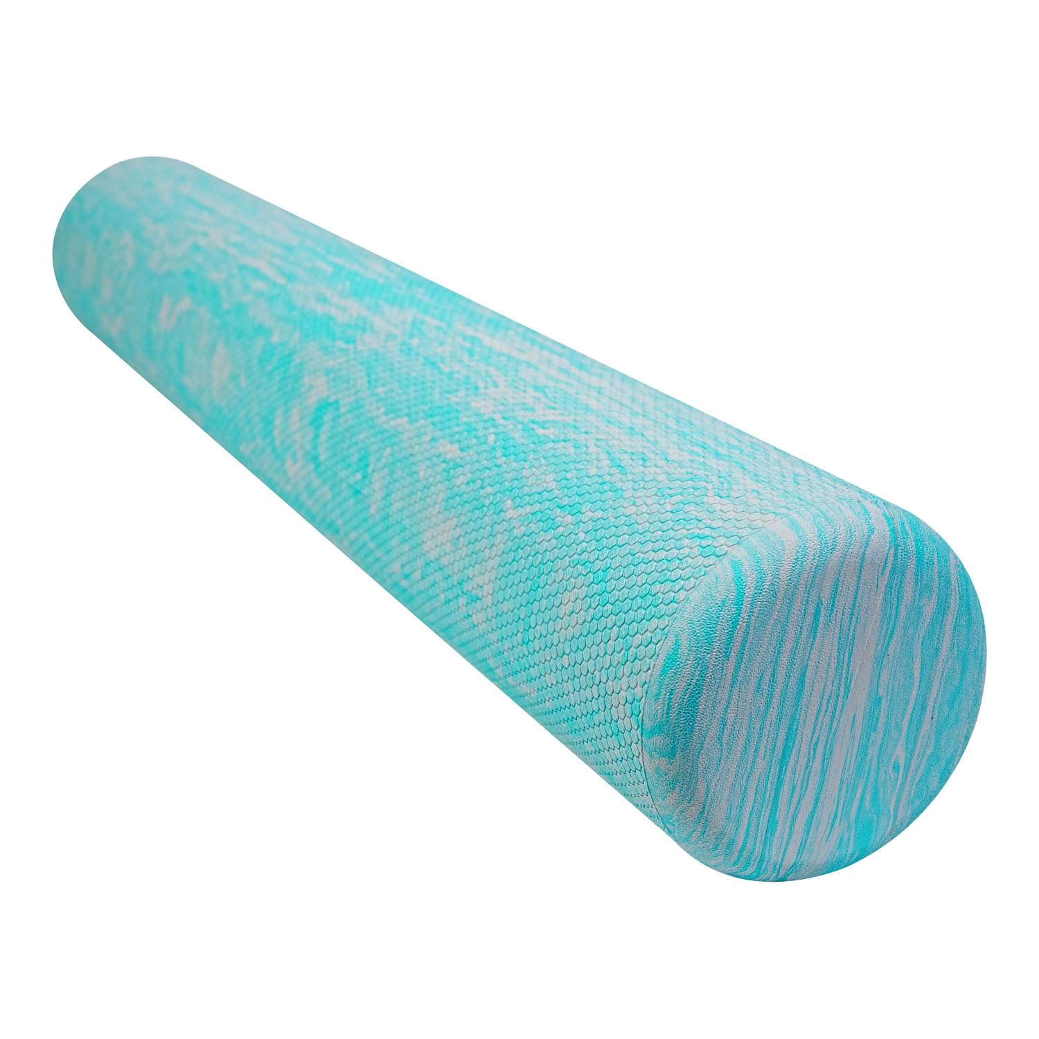 Sport-Thieme Pilates Roller Recycle | Faszienrolle aus 100% recyceltem PE Schaum | 92x15 cm Grün-Grau marmoriert | Für Selbstmassage, Balance, Dehnen | Belastbar bis 100 kg | 670 g