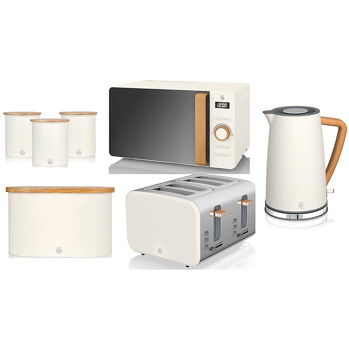 Buy Swan Nordic 7 Piece Kitchen Set in Cotton White Including 1.7L Jug