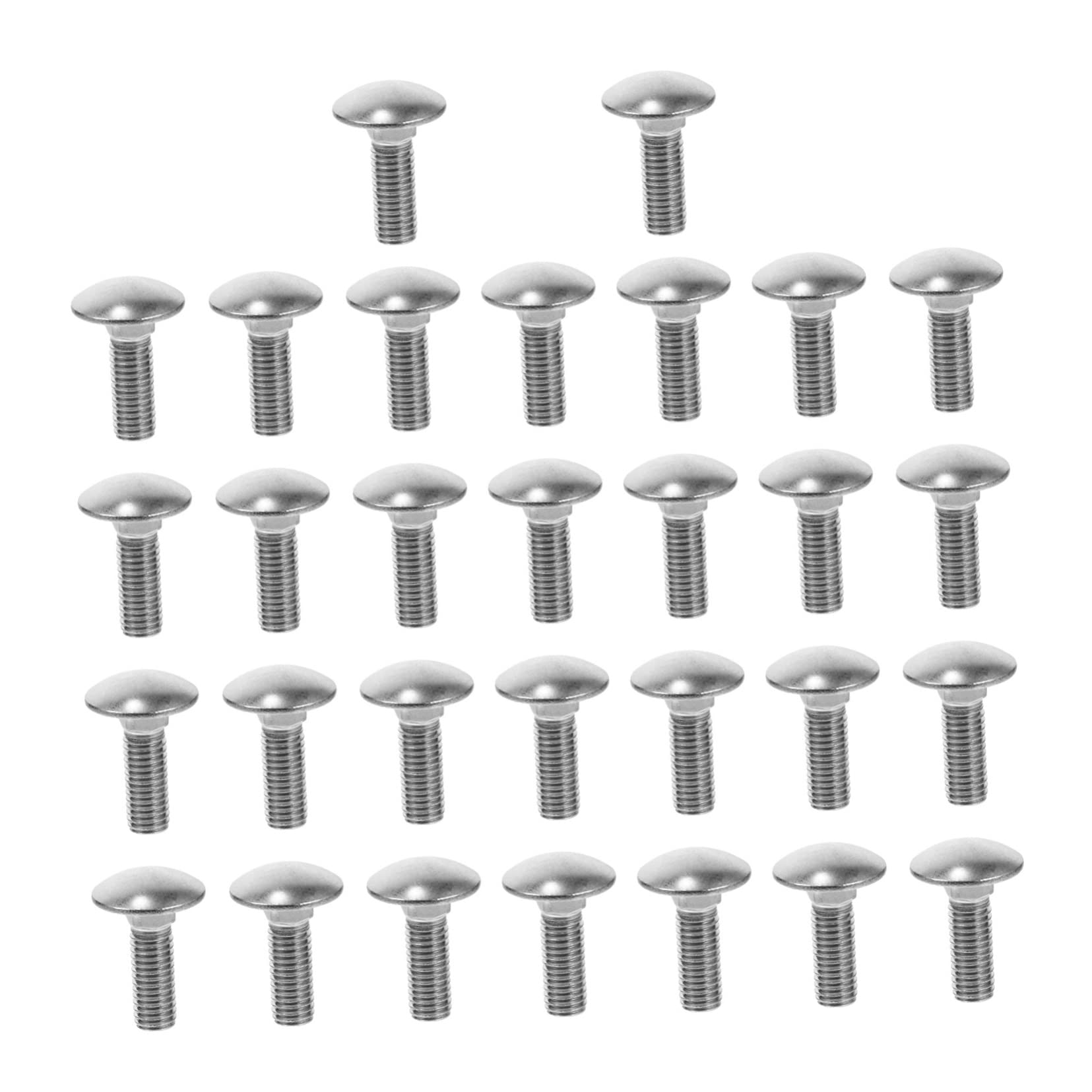 SOLUSTRE 30pcs Assorted Stainless Steel Carriage Bolts Square Neck Allen Screws Steel Carriage Bolts Screws for Hardware Projects