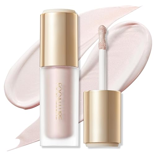 FOCALLURE Resaltador líquido brillante, fórmula crema suave y acabado no graso, ofrece un brillo natural, iluminador de larga duración, maquillaje