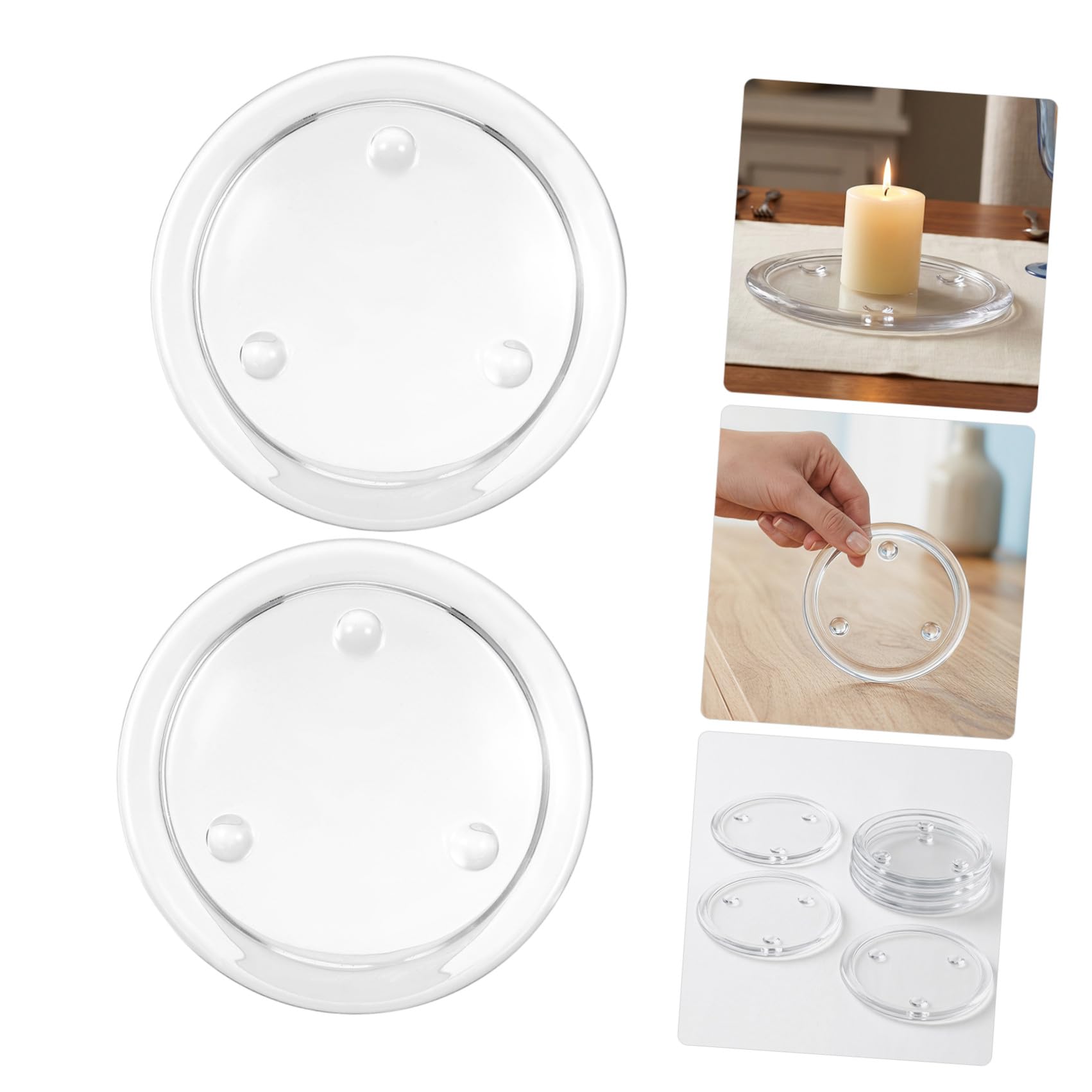VICASKY 6 Piezas Portavelas de Cristal Redondo para Velas Cilíndricas Té