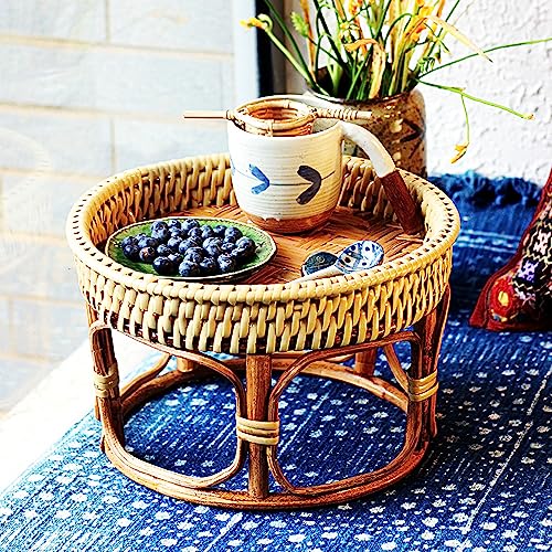 Table basse en rotin de 36 cm pour terrasse et jardin