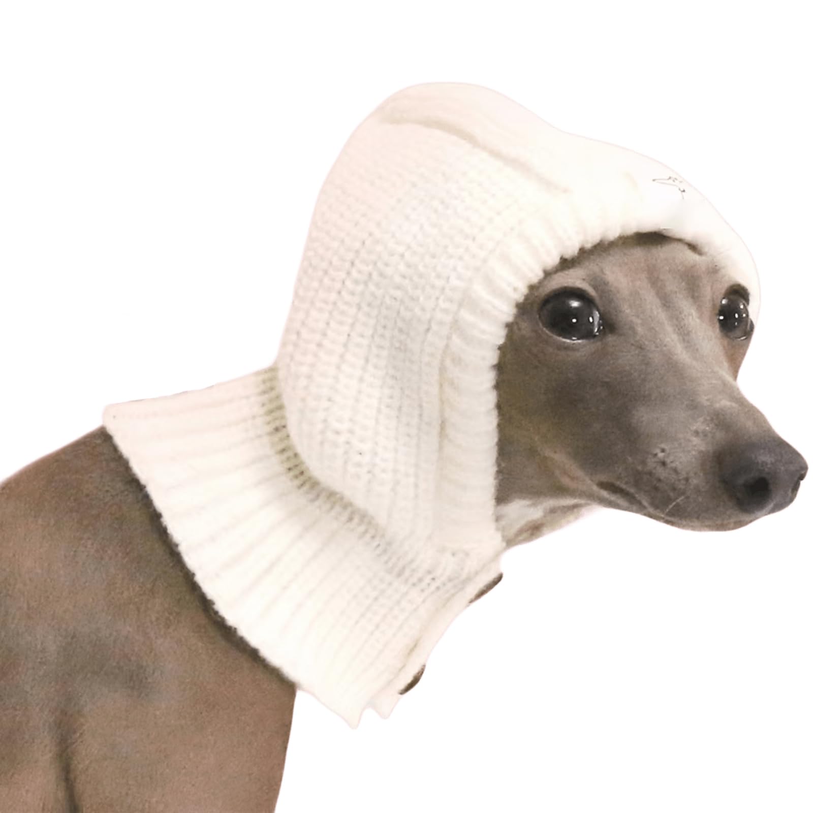 IUOUTG Italian Greyhound Winter Hat, Warm Knit Dog Hat with Neck Cover Soft Stretchy Winter Headwear for Puppy for Cold Weather Outdoor Use