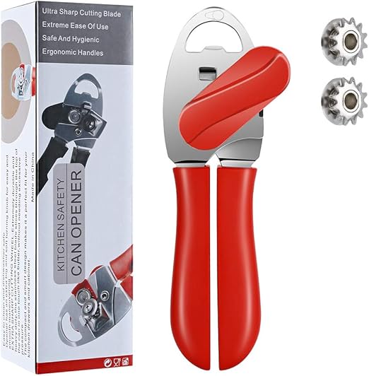 Otstar 4 in 1 Can Opener, Manual Can Opener Safe Cut Smooth Edge Bottle