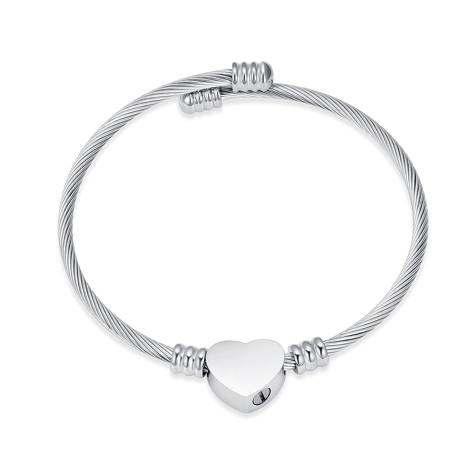 Fait à la main en acier inoxydable DIY Charm Bracelets Memoiral cendres support pendentif funéraire pour l'amour