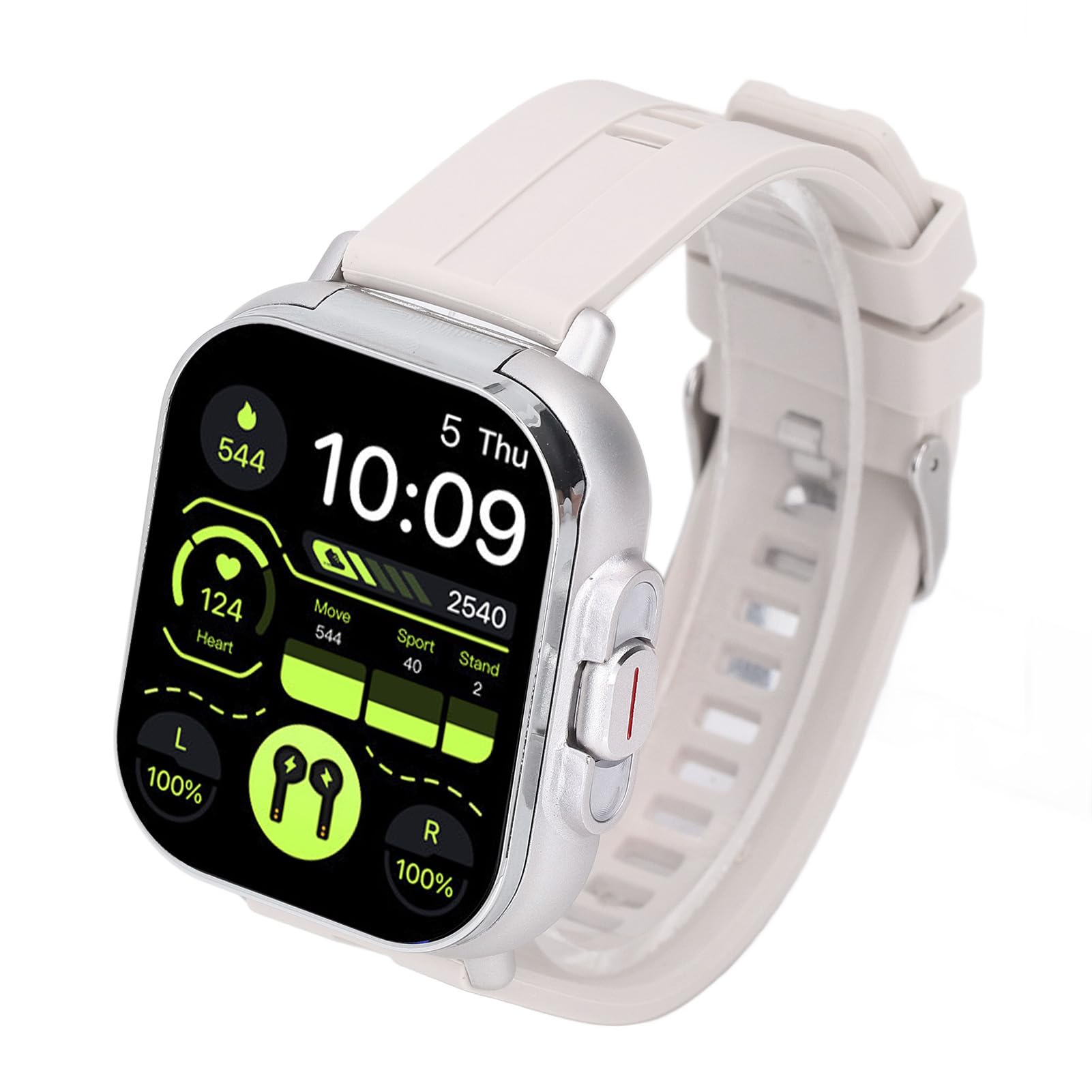 Fabater Reloj Inteligente con Auriculares, Pantalla Táctil HD de 2,01 Pulgadas, Rastreador de Ejercicios con Llamadas Bluetooth, Reloj Deportivo Bluetooth con Batería de Larga Duración para iOS