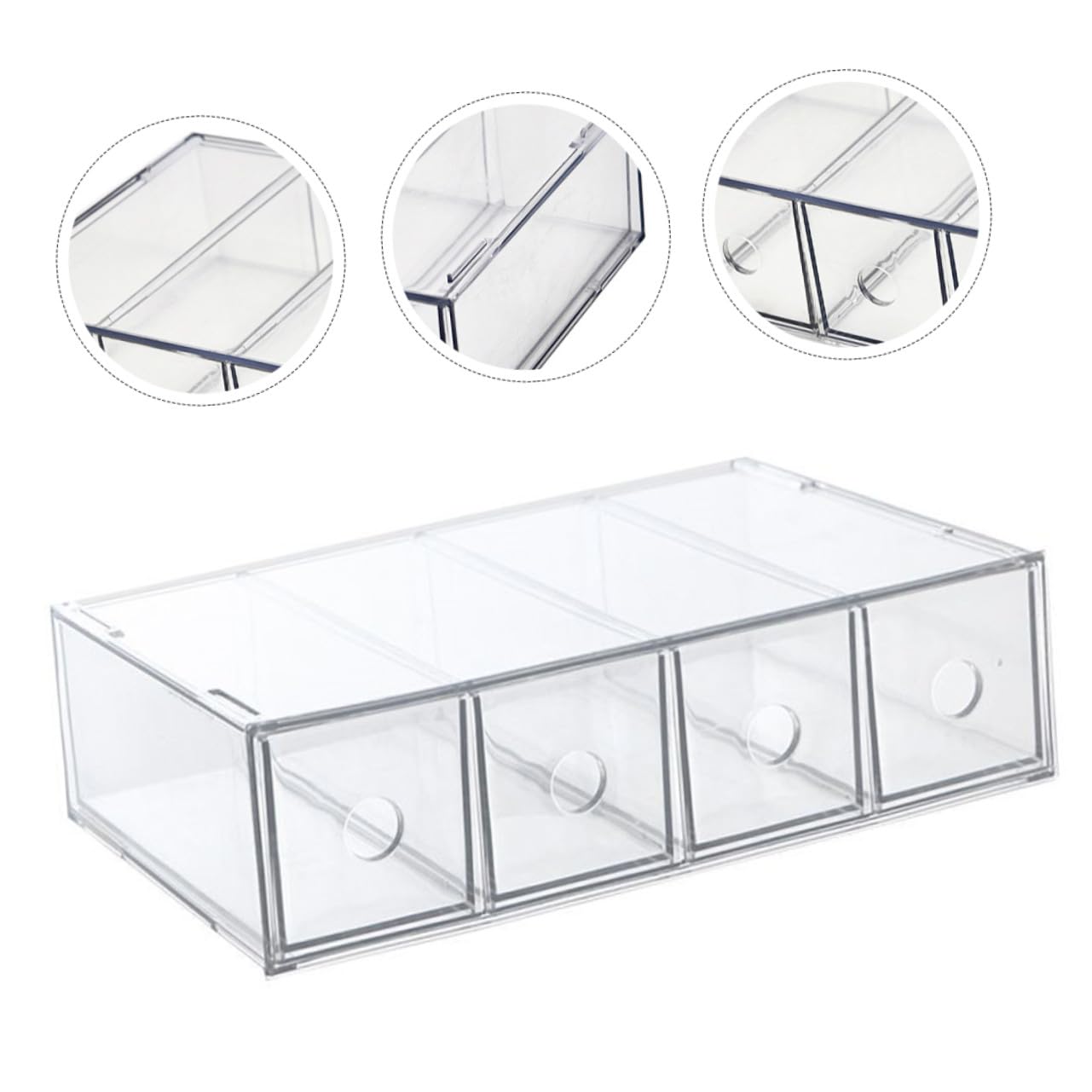 SOIMISS Organizzatore Trucco Acrilico Trasparente Scomparti Impilabile Porta Cosmetici e Gioielli per Bagno e Camera da Letto Organizer Bellezza Multifunzionale per Makeup e Accessori