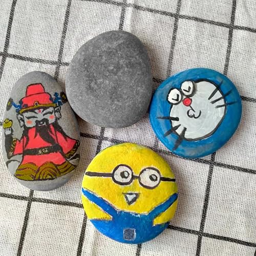 Flache Steine zum Bemalen, 10 Stück 7–9 cm Dekosteine Naturstein, Strand Kiesel, Glatte Große Kieselsteine, Natürlicher Flussstein Glatte Kieselsteine zum Bemalen für Bunte Malerei & Dekoration