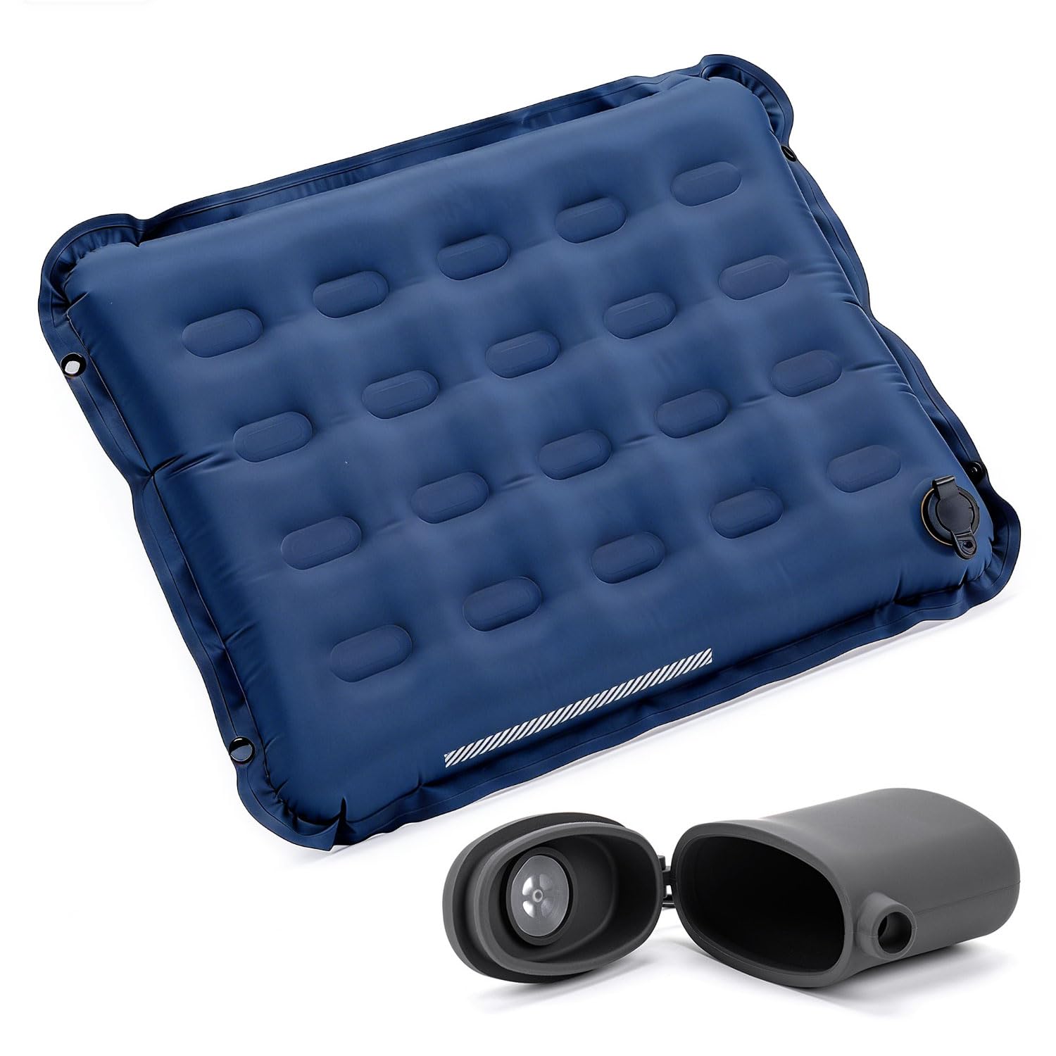 Cojín Plegable con Bomba Integrada y Botones Laterales Impermeable para Camping Estadio Montaña