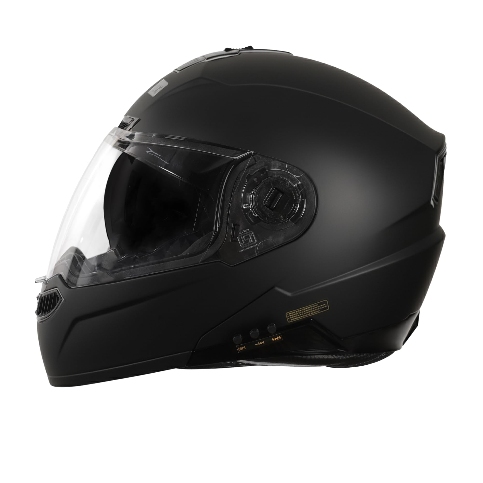 HEADFOX N2 Air 7 Flip-up Helmet for Man & Women with Bluetooth, GPS, Voice Assistance, ENC, Dual Visor, Removable Padding (Matte Black, L-60 CM)-image-48