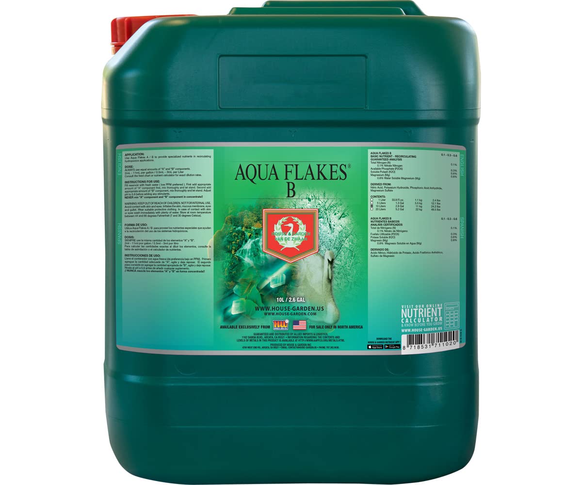 House & Garden Aqua Flakes A 0.3-0 - 0.3 & B 0.1-0.3 - 0.6 House and Garden Aqua Flakes B 10 Liter (2/Cs)