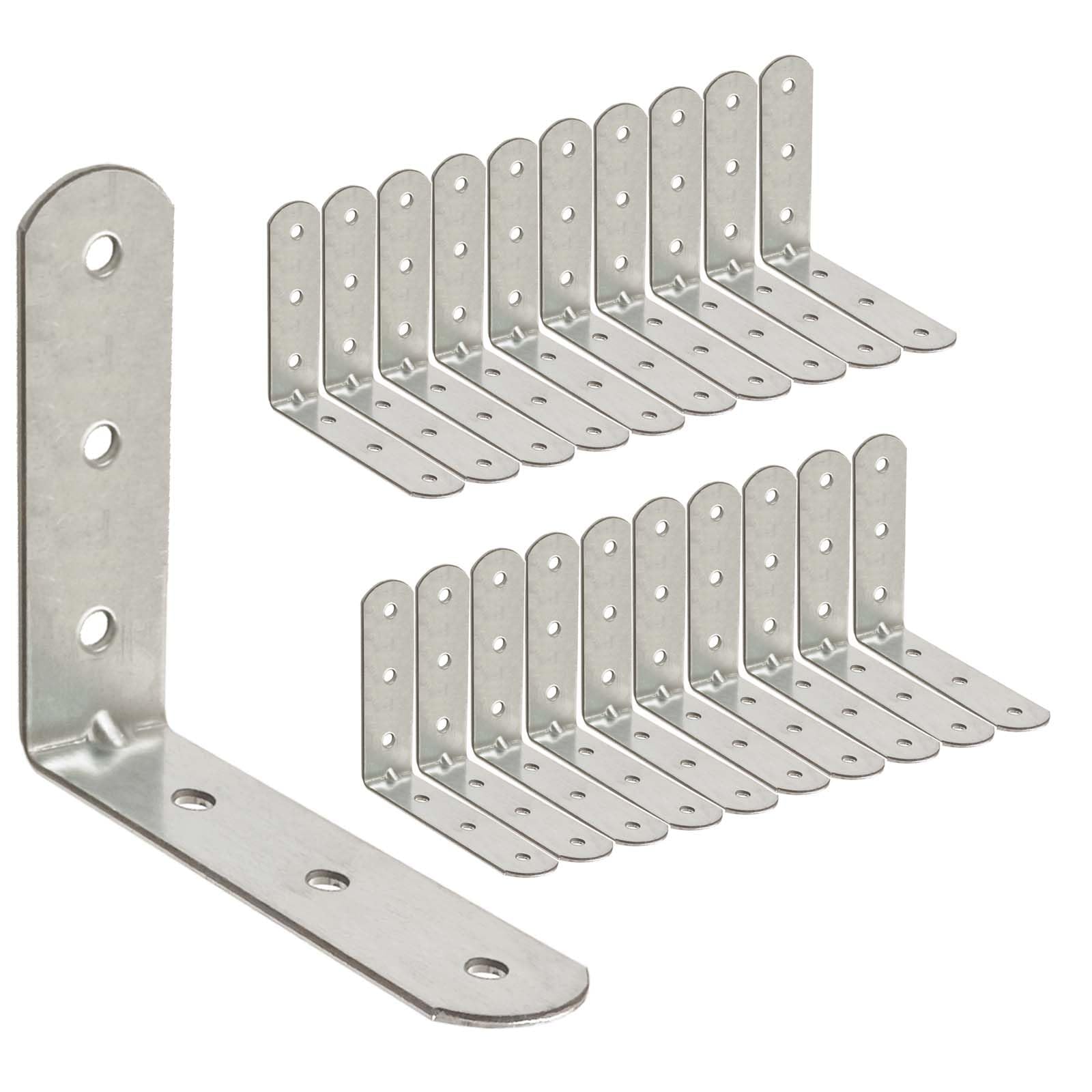 20 x Staffe Angolari (50 x 50 x 16) Squadrette Angolari Metallo 90 Gradi Supporti Angolo Retto Staffe in Acciaio Mensola di Legno Tavolo Sedia