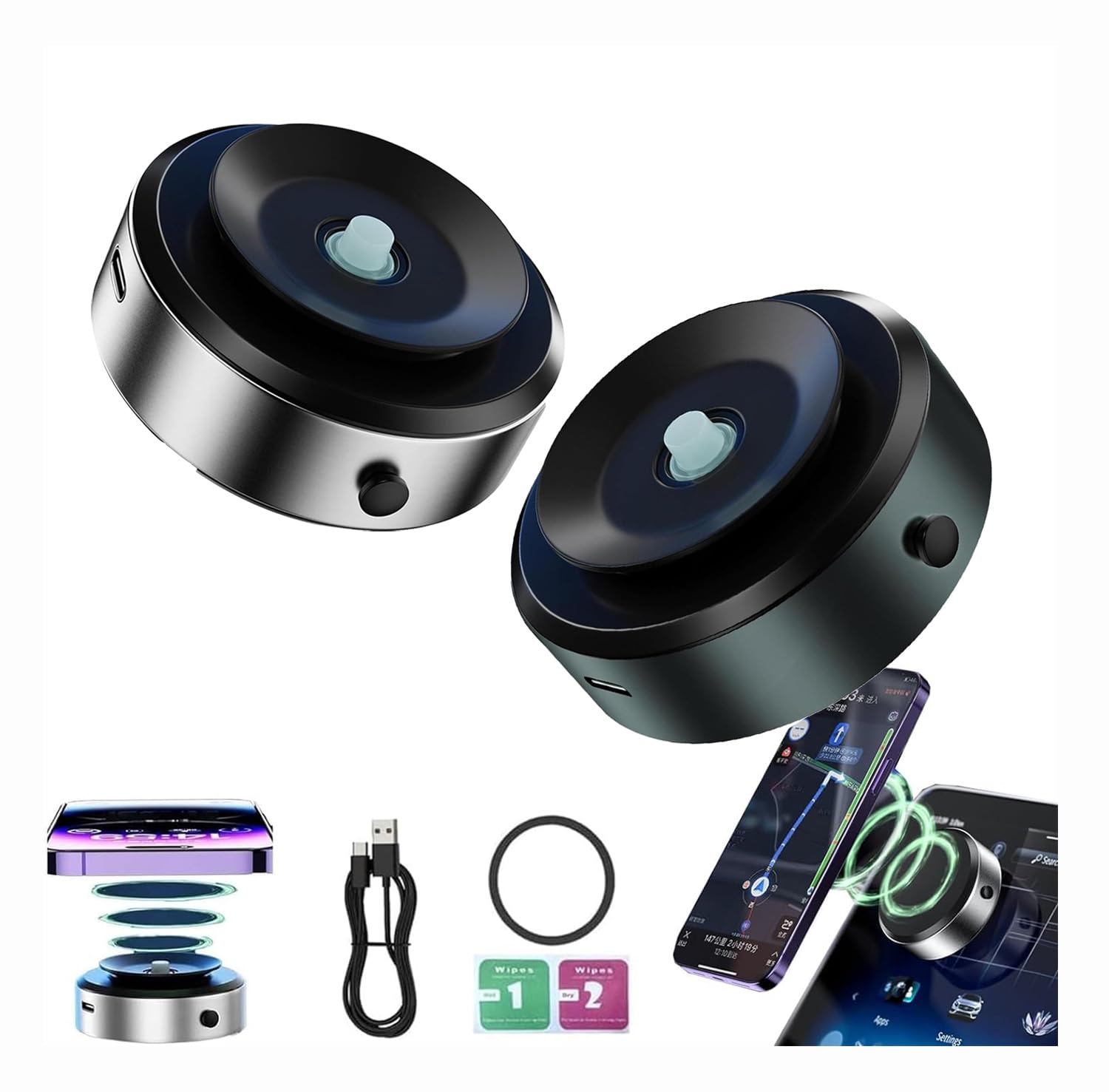 CENXI MPP Gripmaster 360 Magnetic Holder, Moftpivotpro Magnetic Holder, Magnetic Cell Phone Holder for Car Vacuum Adsorption (Sliver+Green)