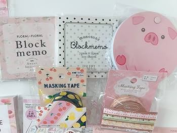 【破格！文房具111個＆おまけ】メモ　レター　カード　付箋　シール　マステ　平袋 Amazon.co.jp: 100均他 付箋 メモ シール マステ ジップ