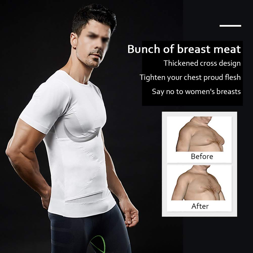 Sport Body Shaper Vest Per Uomo, Dimagrante Vita Trimmer Shapewear, Camicie Di Compressione Del Seno Per L'esercizio