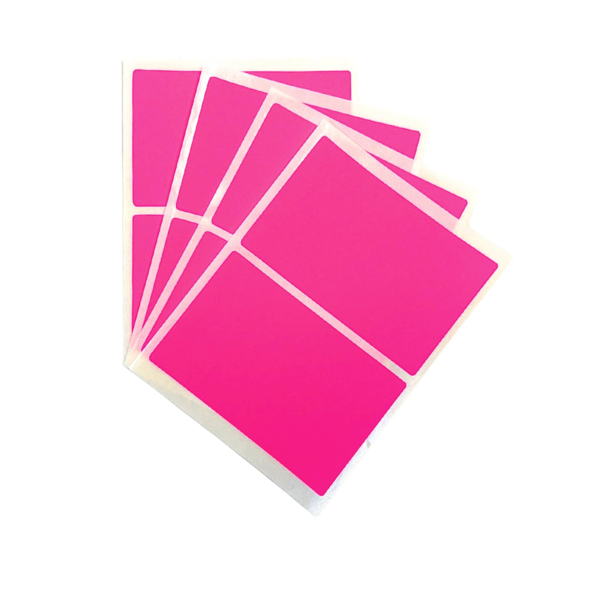 Pack of 8 Fluorescent Pink 50x80mm Rectangular Labels