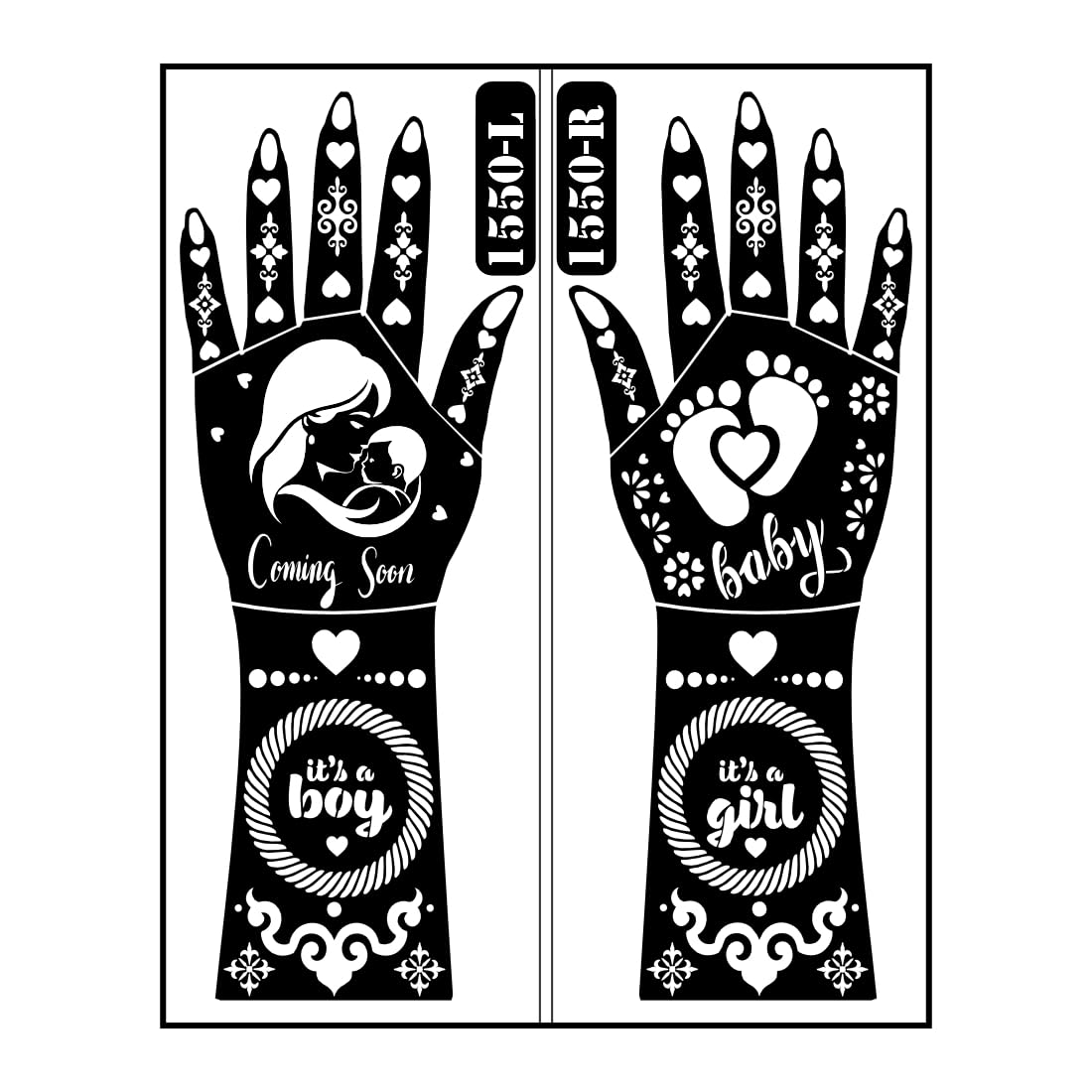 Gaunumaa Expecting Mother Mehndi Stencil Sticker with Baby Symbol Art, Floral Motifs and Celebration Hand Design - Review, Price and Buying Guide