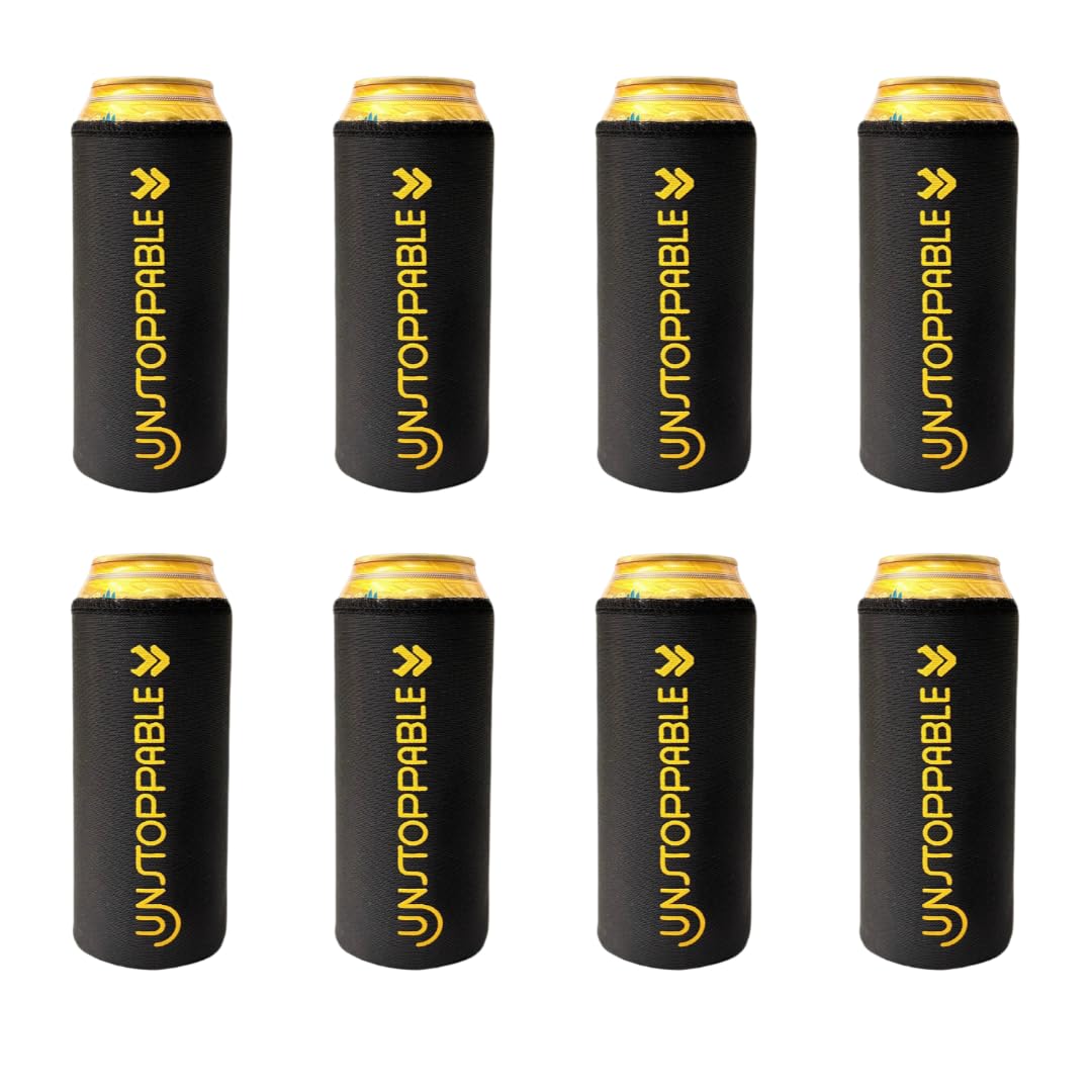 Easily Hide Beer Cans Sleeve Set of 8 – Fits 500ml Cans | Keeps Drinks Cold up to 1.5 Hours | Insulated Covers for Beer, Soda & More | Perfect for Parties, Picnics, Travel (Unstoppable)-image-46