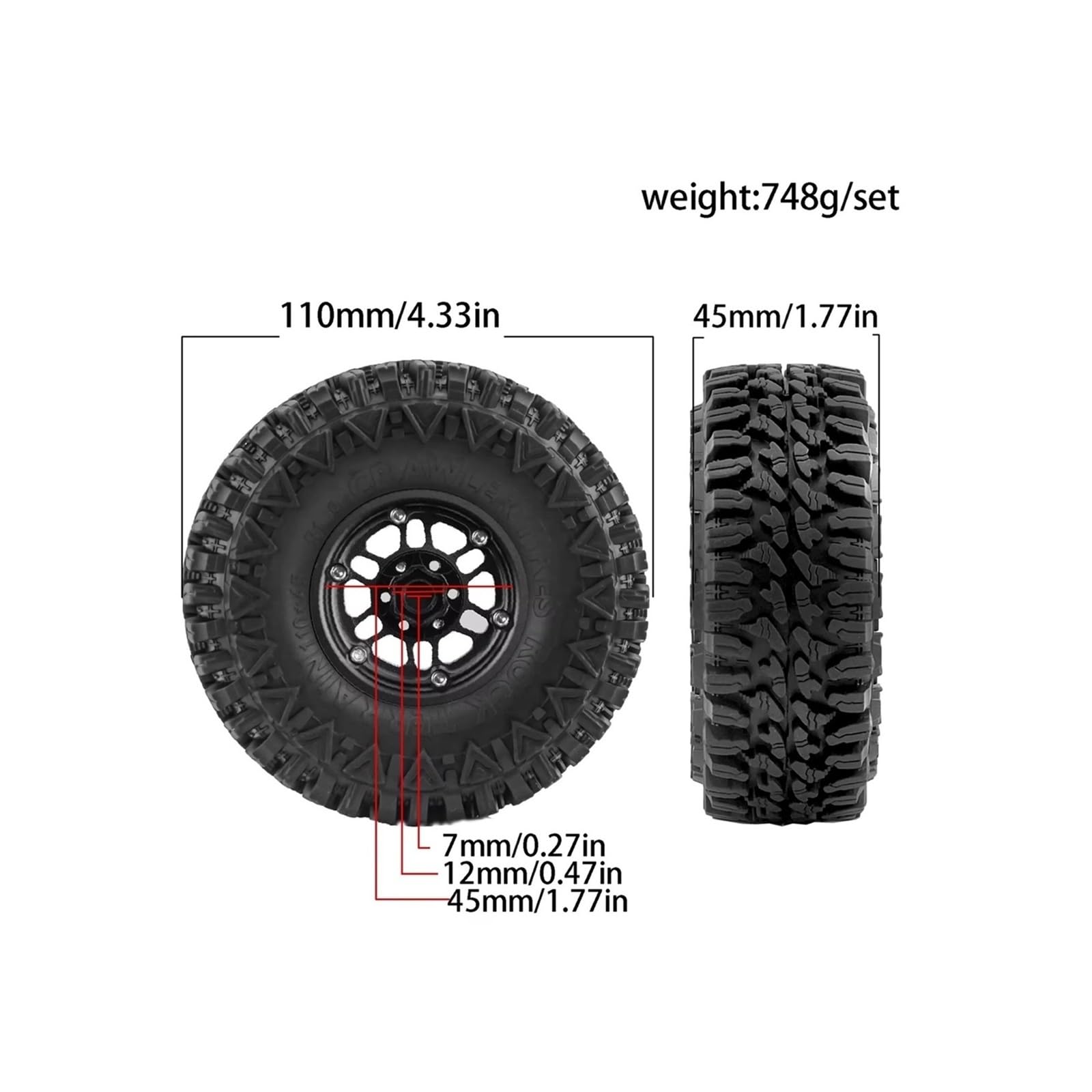 RC Pneumatici Ruote Per Traxxas Per TRX4 Per Axial Per SCX10 Per Redcat Gen 8 4 Pezzi 1.9 Beadlock Cerchio Alluminio E RC Crawler Parti Ricambio
