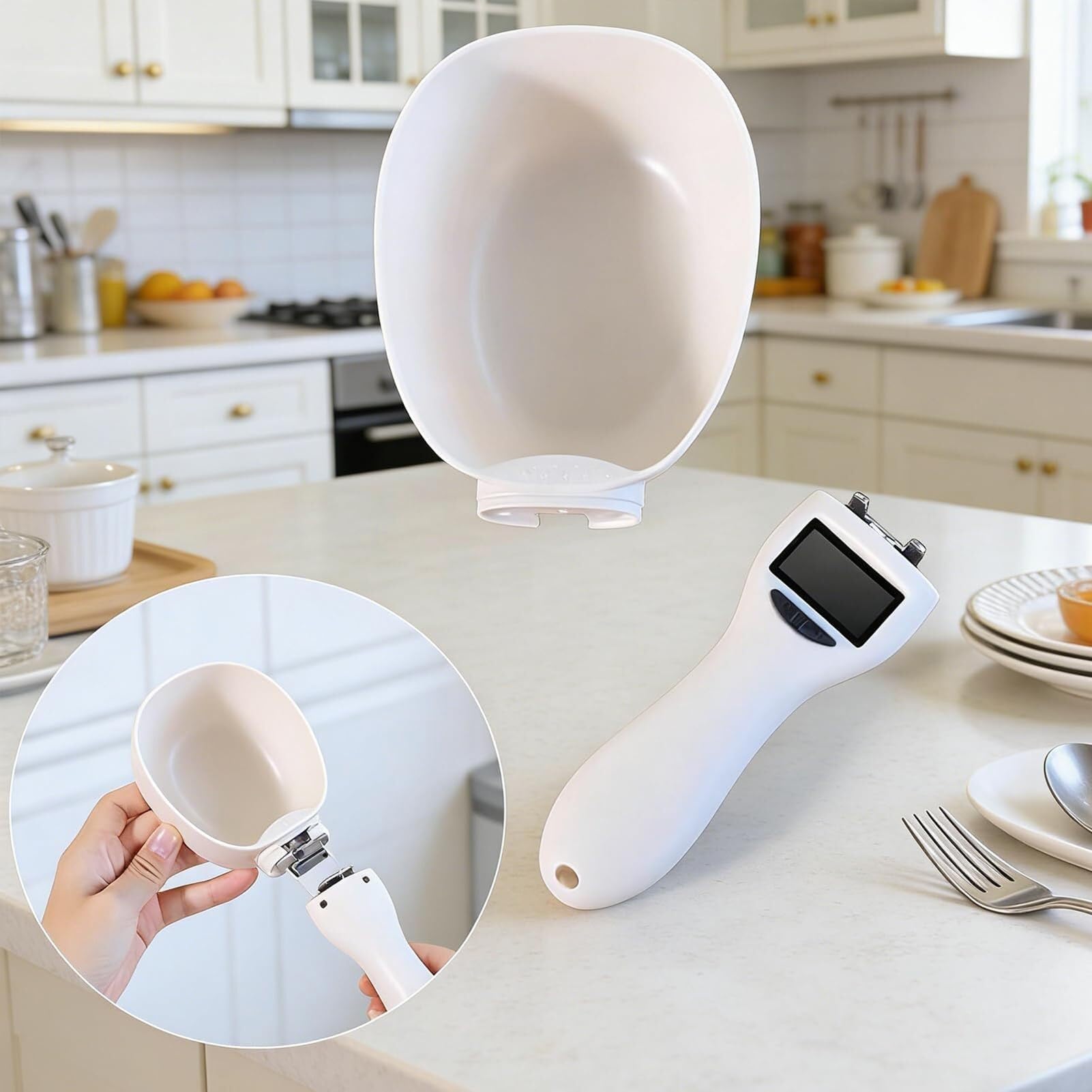 Cuchara Báscula Digital Profesional 800g/0,1g Alta Precisión con Pantalla LCD para Repostería Café Cocina Comida Mascotas Control de Porciones