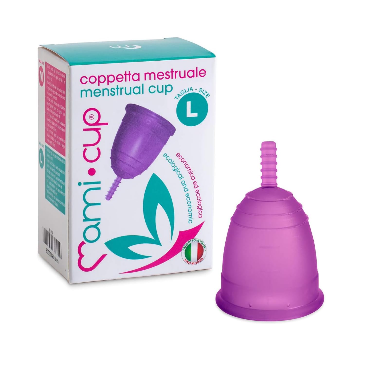 Mamicup® Kubek menstruacyjny (fioletowy, L) miękki, elastyczny, wielokrotnego użytku silikon klasy medycznej - najwygodniejszy kubek okresowy