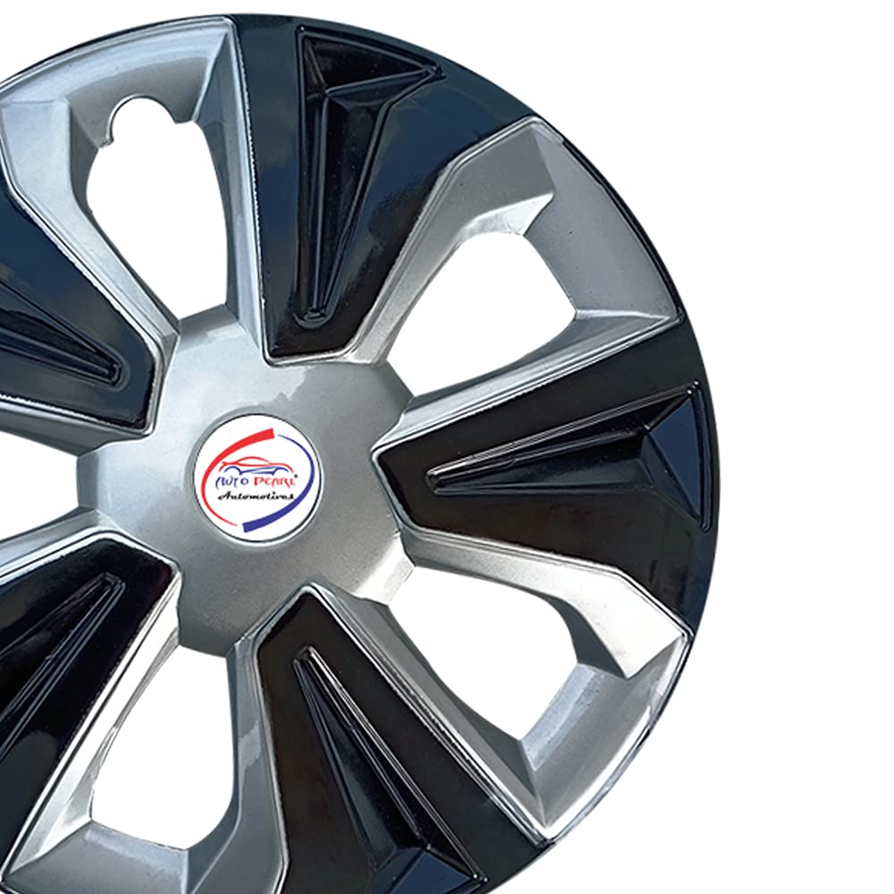 Auto Pearl - Premium 12" inch | Set of 4 Pcs | Press Type Hubcap Wheel Cover Replacements for OEM Steel Wheels ABS with Retention Ring | - for Alto 800 2016|(Color :- Black Silver) - Image 7 thumbnail