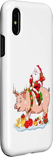 Miniatura 9 de iPhone 12 mini Santa Riding Reindeer Pig Christmas Pig Farmer Lover Case