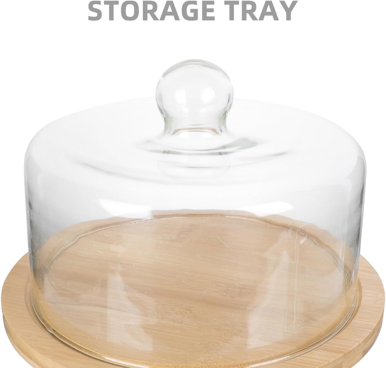 DOITOOL Simple Wedding Cake Stand Dessert Display Rack with Cover 10.62X7.87X7.87In Wooden Tray for Parties Weddings Bakeries and Food Presentation