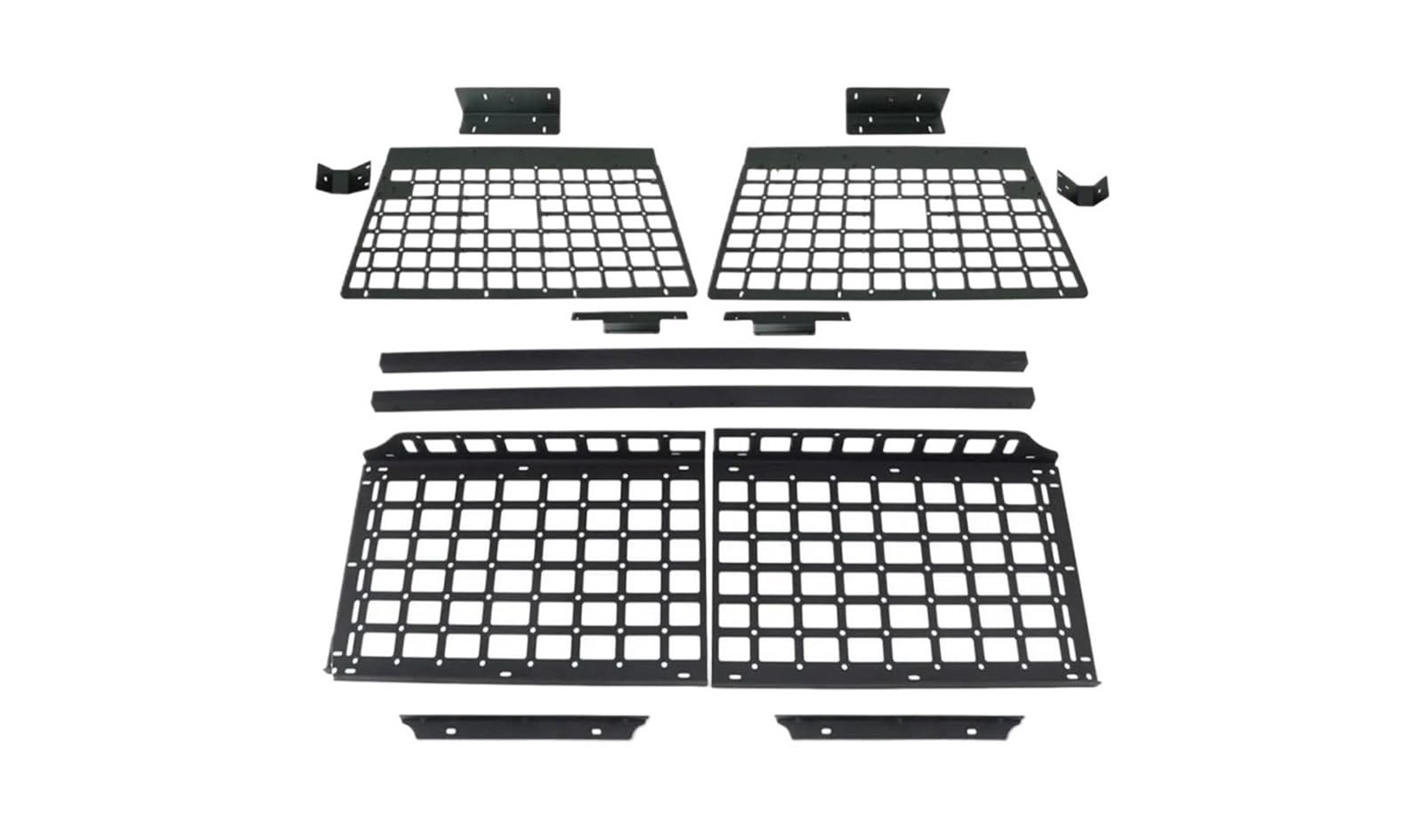 Lhdktee Cargo Cover Trunk Organizers Shelf For Jeep For Wrangler 2-Door JK 2007-2017 Modular Storage Panels Rear Trunk Parcel Shelf(2 panels 1 shelf)