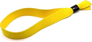 Lote de 50 pulseras de tela, pulseras de identificación para eventos (amarillo)