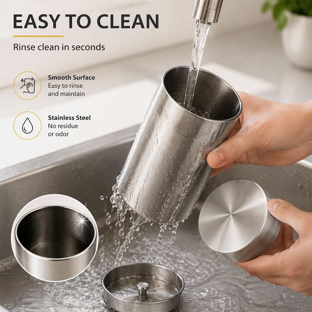 2Pezzi Barattoli Acciaioinox Cucina Sale Zucchero Caffè 650ml