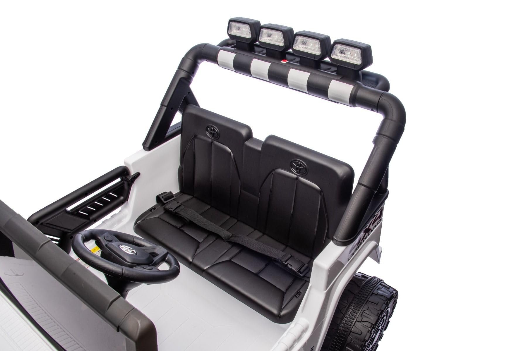 Samochód elektryczny dla dzieci Toyota FJ Cruiser XXL z napędem 4x4, oficjalna licencja (dwuosobowa), Bianca, przenośna bateria litowa, wysokie podwozie, dwa siedzenia, tylne zawieszenie