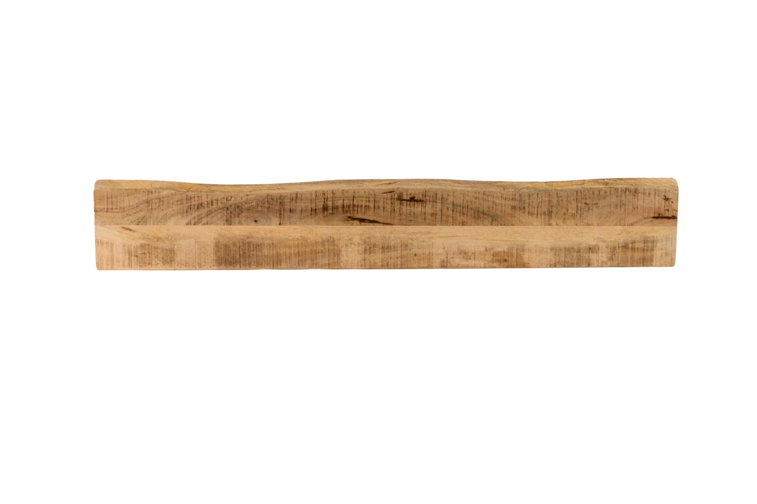 SAM Wandregal Amanda, Mangoholz massiv & rau/Natur, Holzregal/Steckboard mit Baumkante, 100x20 cm Regal