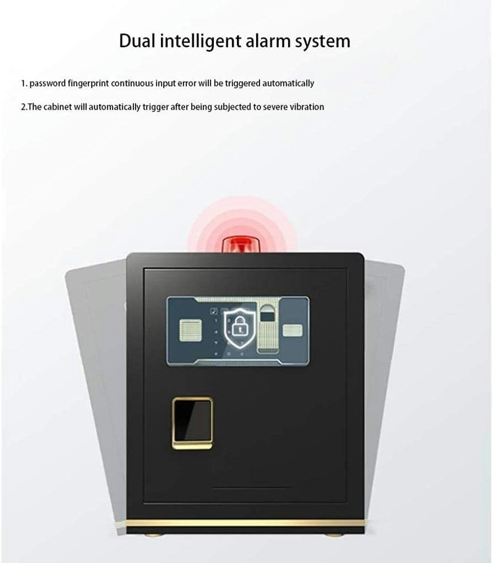 Sicurezza, Display LCD Cassaforte Mobili di Sicurezza Allarme Integrato Installazione Fissa a Parete Chiave Digitale Cassaforte per armadietto Sicuro per Documenti d'identità, Documenti A4,