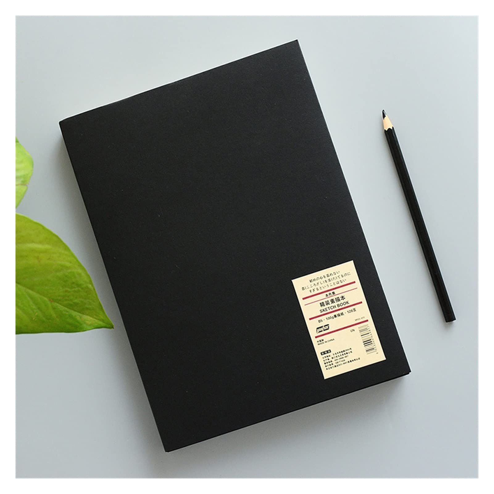 Kraft Hardcover Skizzenbuch Große Größe verdicken 256 Seiten, 100 GSM Notebook for Bleistiftzeichnung & regelmäßige Schreibmaterial (Color : A, Size : 16K)