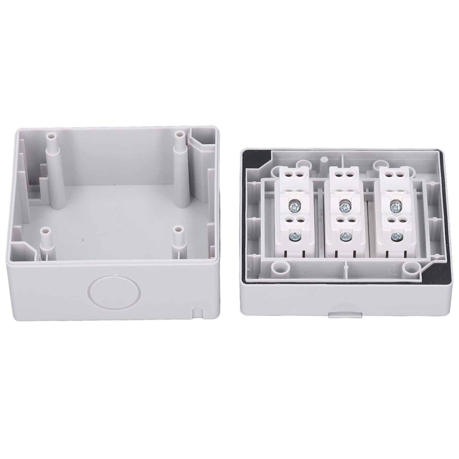 Presa a Muro Impermeabile IP55, Presa Elettrica Italiana a 3 Porte, 110-250V, Antipolvere, Ignifuga in ABS e PC per Esterni
