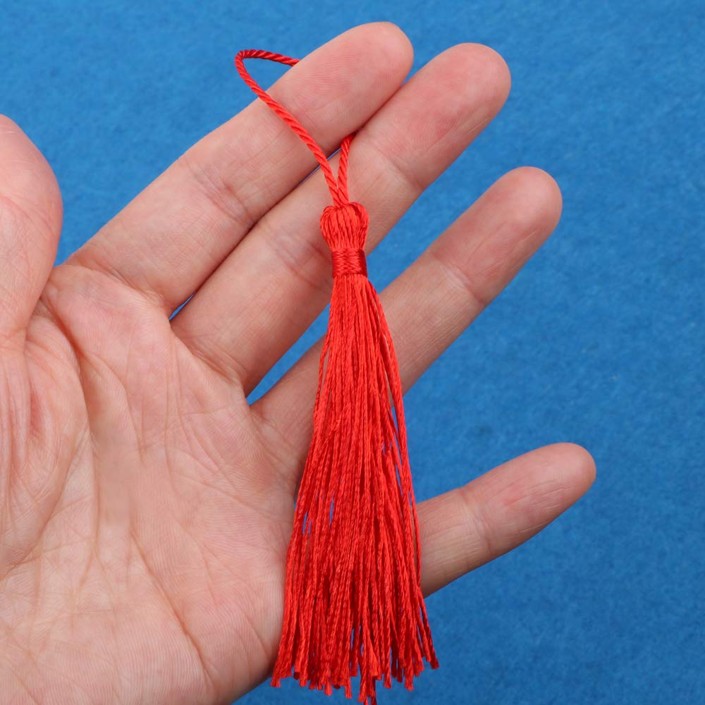 100 mini nappe, 3,6 cm, fatti a mano, in cotone, per la creazione di gioielli, accessori fai da te, segnalibri, decorazione per la casa, gioielli fai da te, colore blu #3