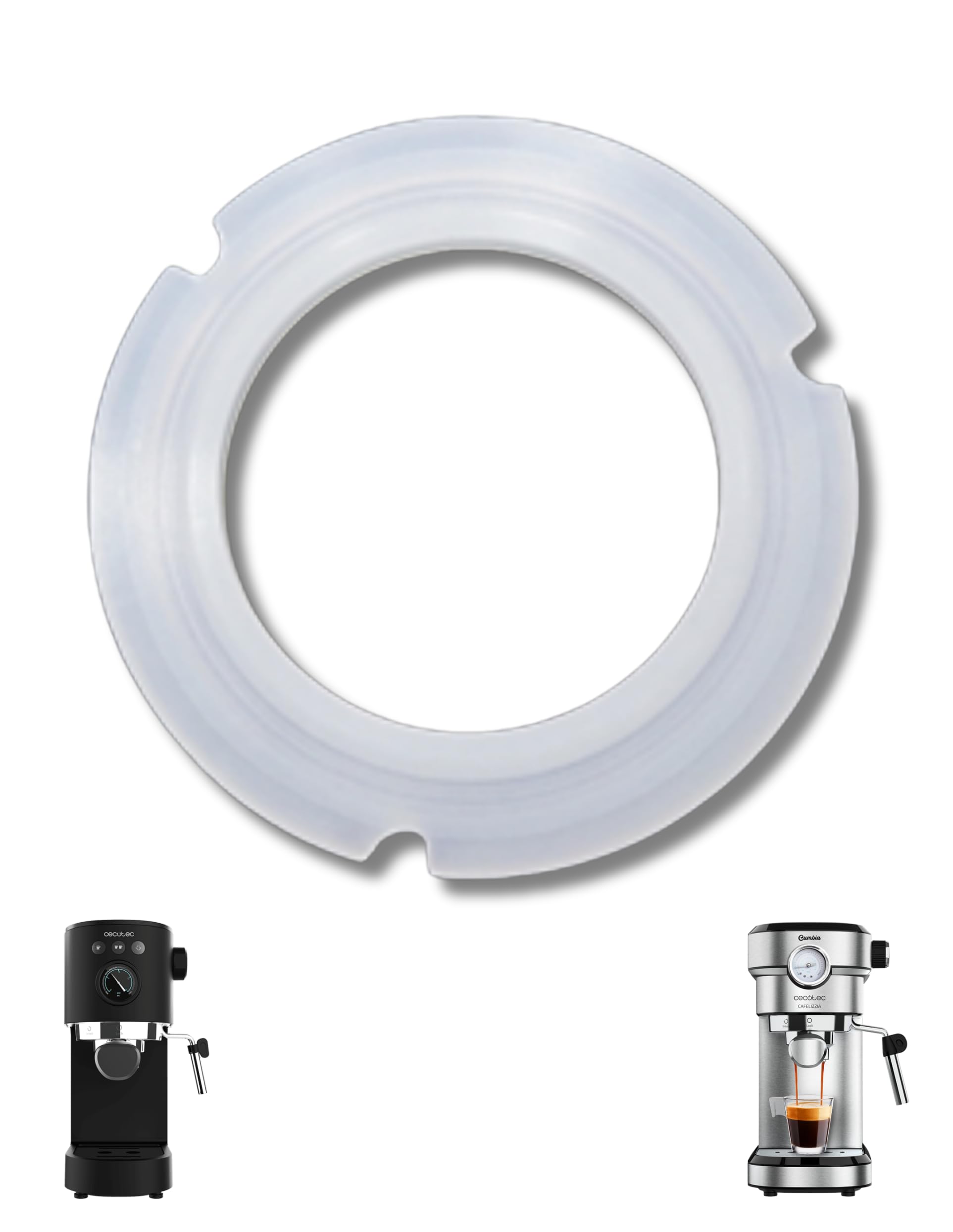 RECAMAT® Junta Portafiltro Silicona para Cecotec Cafelizzia Cumbia | Compatible con Cafelizzia Cumbia 790, 890, Pro, Steel, Duo, Shiny y Fast