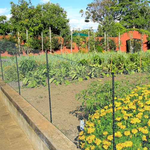 Image of SUNYRISY Garden Mesh Fence Temporary Safety Fencing, 40in x 98.4ft Garden Fence Animal Barrier with Steel Stakes, Fencing Netting for Construction Backyard Chickens Dog Poultry Deer