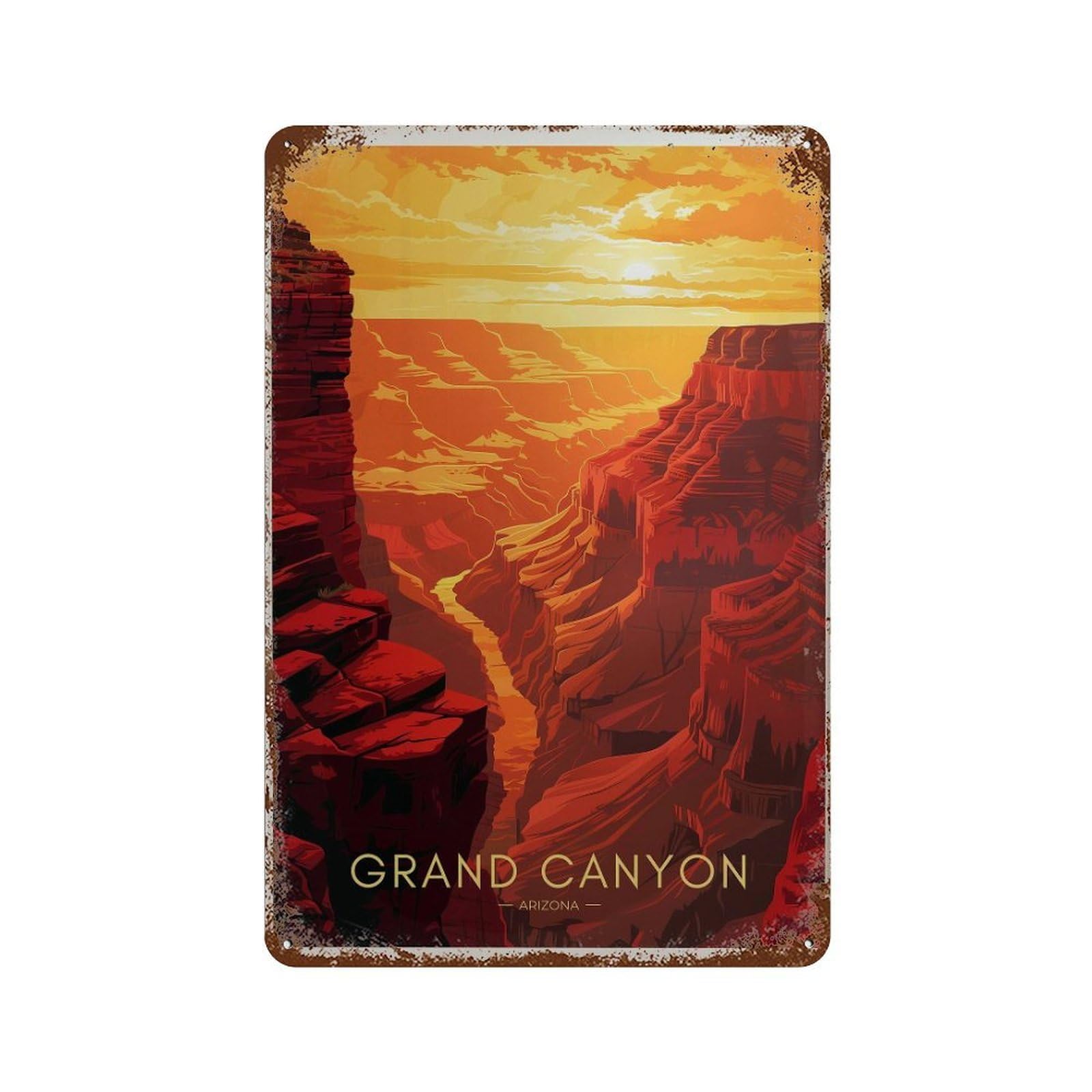 xiaoxiaoshen Grand Canyon Travel Arizona National Park Wall Decor Art Metal Tin Poster Modern Home Decor Art Home Bar Shop Decorations Vintage Sign 30x20cm