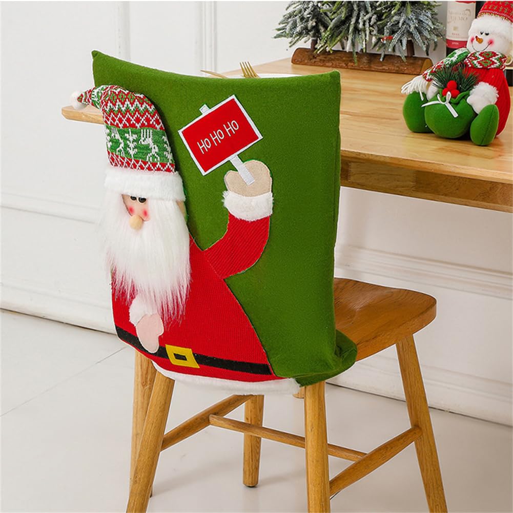 Fundas para Sillas Navideñas, 2/4/6 Piezas Fundas para Sillas de Comedor de Decoración de Navidad, Suave Fundas Protectoras Sillas de Cocina de Navidad (4 Piezas,Xmas)