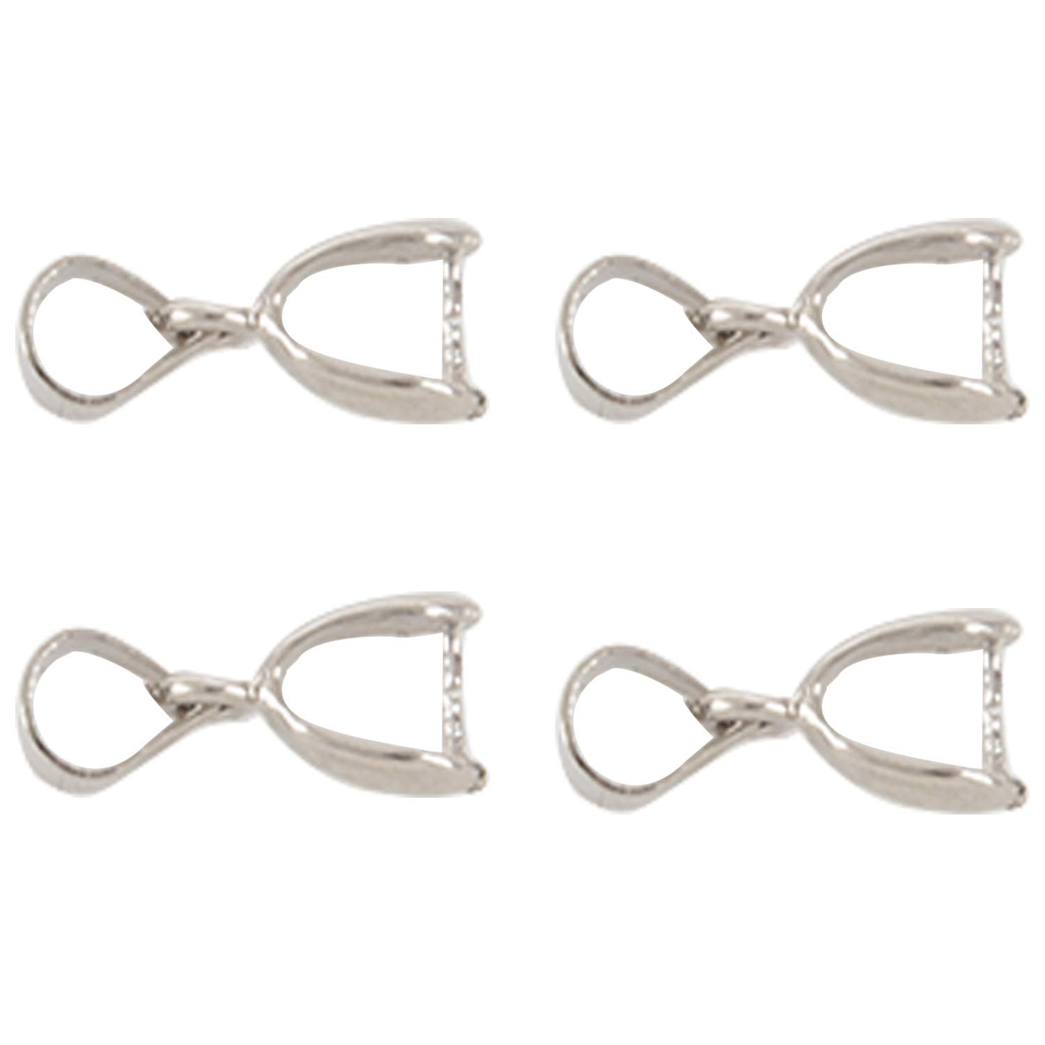 Hnmodter Silver 50 Pcs Findings Bail Connector Bale Pinch Clasp Pendants(Silver)
