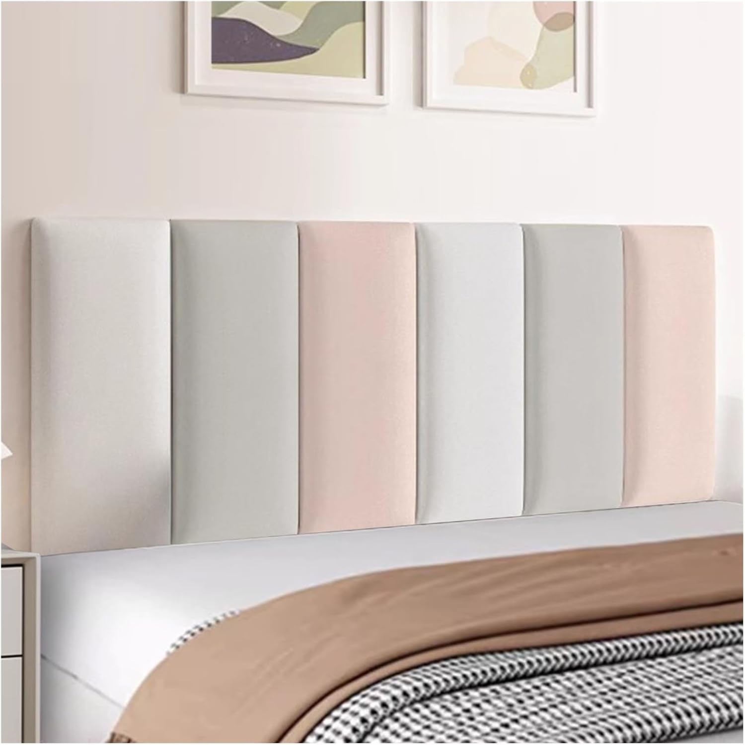 Upholstered Headboard Peel and Stick Soft Wall Panels Kids Anti-Collision Bed Headboard Wall Stickers for Single & Double Bed Size(Blue,100x50cm)