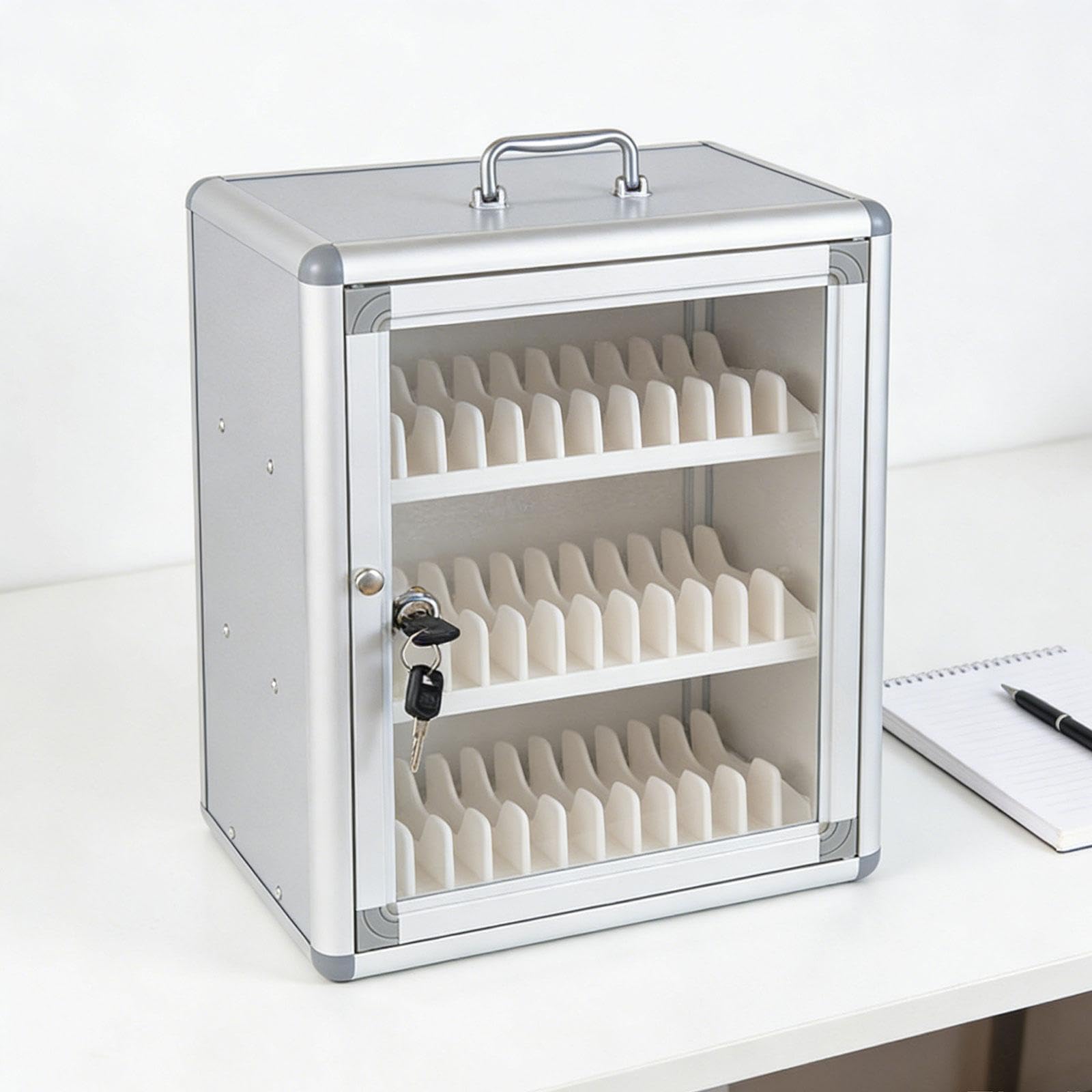 Armadietto Porta Cellulari Trasparente con Serratura Box Portatile da Muro Organizzatore per Telefoni Cellulari in Alluminio Adatto per Studenti Scuol, 36 Solts